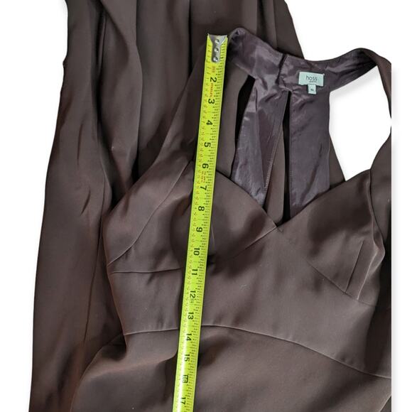 HOSS INTROPIA elegant burgundy brown sweetheart halter neck maxi gown - Picture 11 of 12